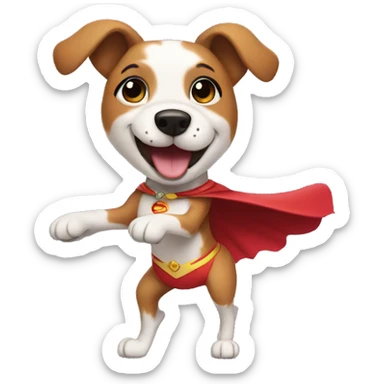 super girl dog dancing sticker