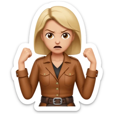 mom with a belt in her hands and an angry expression on her facd sticker