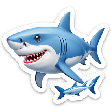 A shark with blue nike shoes  sticker