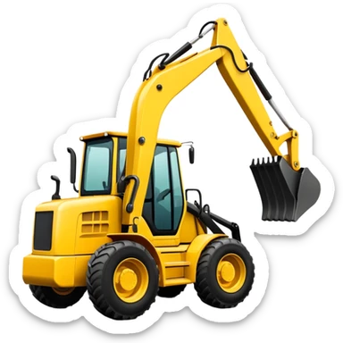 backhoe loader front view sticker