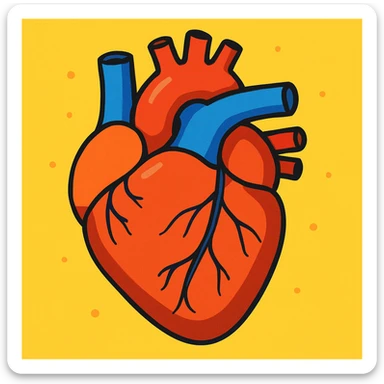 anatomically correct human heart sticker