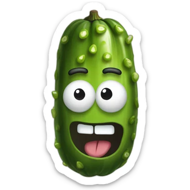 pickle Rick with funny face sticker