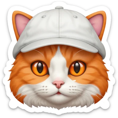 Cat wearing cap sticker