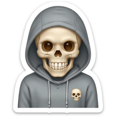 Laughing empty skull in a hoodie sticker