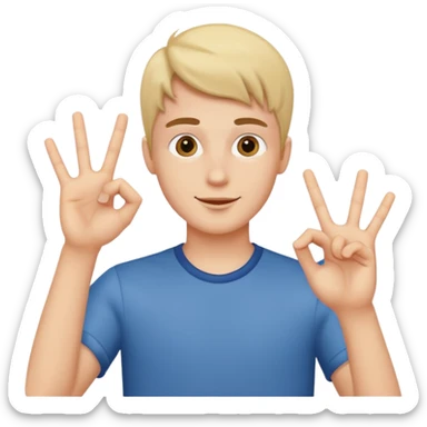 Un jeune homme qui fait le signe jul sticker