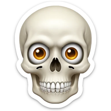 a shocked skull sticker