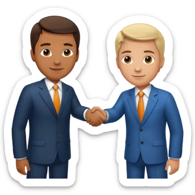 Shake hands and a globe showing negotiation of climate change sticker