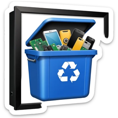 Computer ideas in a rubbish bin sticker