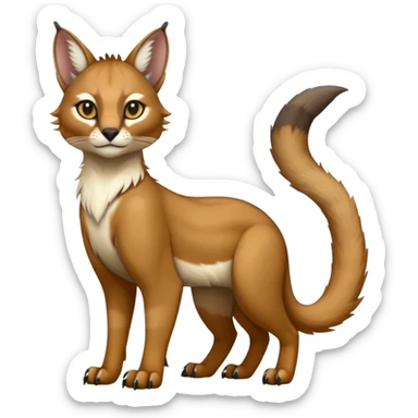 white glorious divine exotic cute cool beautiful shiny beautiful fantasy-caracal-civet-genet-sergal-vernid-Cacomistle-oncilla-animal-Fakémon-hybrid-fursona (full body) sticker