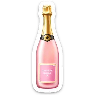 Pink champagne bottle sticker