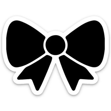 cute pink bow tie solid filled icon sticker