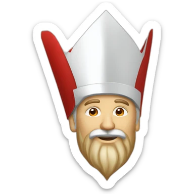 White Sinterklaas large red miter sticker