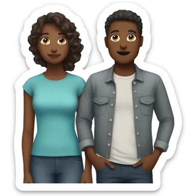 2 teenagers speaking facing each other sticker