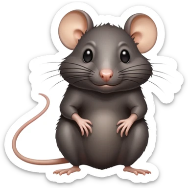 Black rat wearing Marcel and sweaty sticker