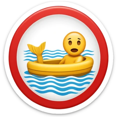 traffic sign style emoji indicating no swimming sticker