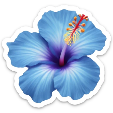 blue hibiscus sticker