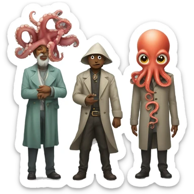 A wizad with an octopus head and a staf sticker