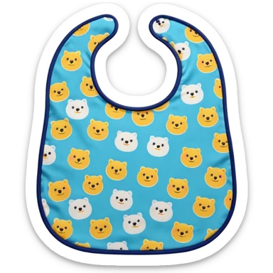 a baby bib with a cute pattern sticker