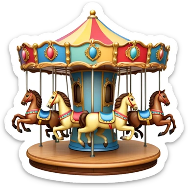 carousel with horses, no rider sticker