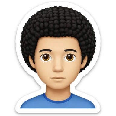 Light skinned young man with short curly black afro sticker