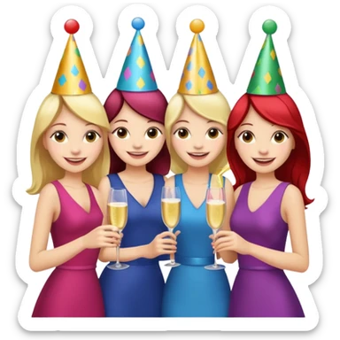 Group of 5 girls emoji sticker