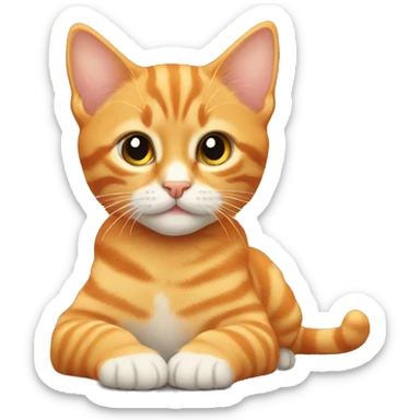 Orange tabby kitten laying sticker