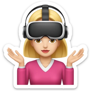 VR wearing woman sticker