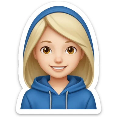 happy girl wearing hoodie sticker