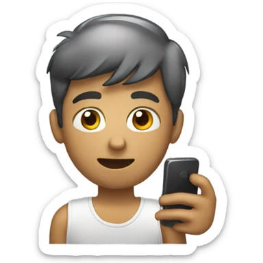 A boy with smartphone sticker