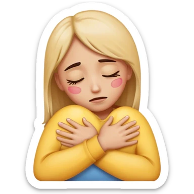 Crying and hugging emoji sticker
