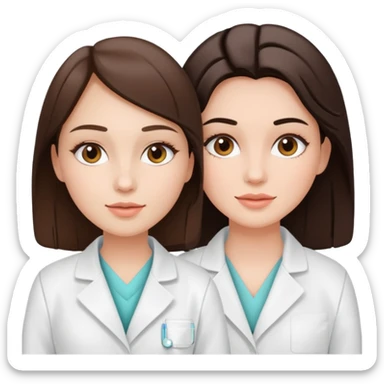 girl brunette getting a facial by a cosmetic esthetician sticker