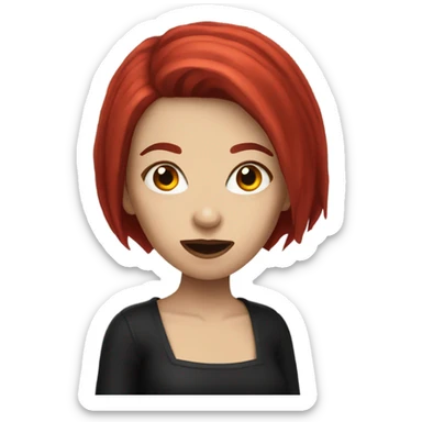 vampire girl with short red hair  sticker