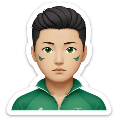 Jang Deok-su , Age: Late 30s
Appearance: A large, have a tattoo on his neck.
Outfit: Green player tracksuit sticker