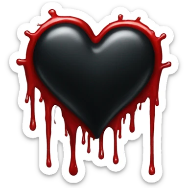Black heart bleeding sticker