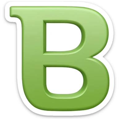 Letter simple b white in light green background  sticker