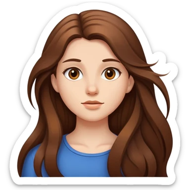 niña pelo largo castaño sticker