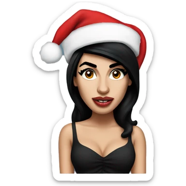 Amy Winehouse with santa hat sticker