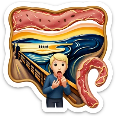 Edvard munch The Scream painting with SPAM MEAT landscape  sticker