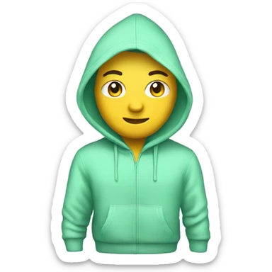 Mint green hoodie sticker
