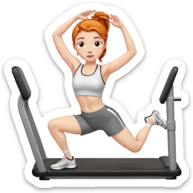 Ginger gym girl stretching sticker