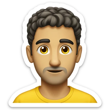 young Armenian Man in Yellow T-schirt  is thinking sticker