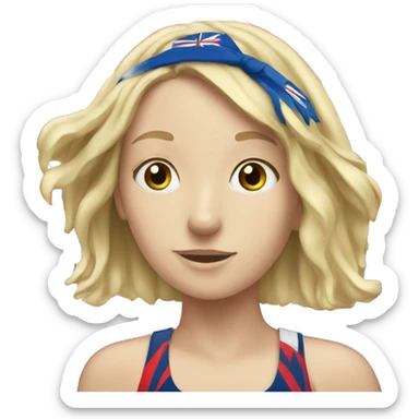 Blonde girl swimming for Great Britain sticker