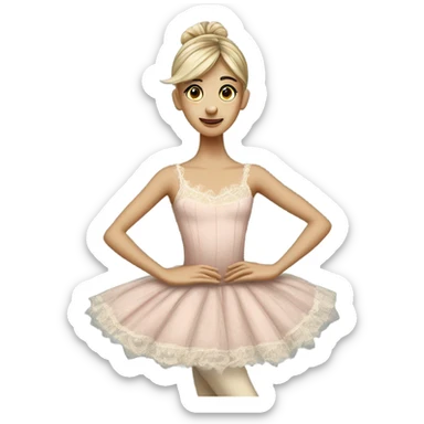 Shabby chic ballerina sticker