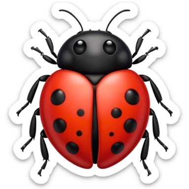 Ladybug with black heart spots  sticker