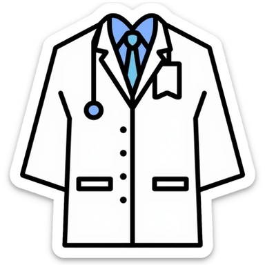 isolated white doctor coat sticker