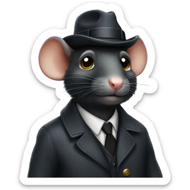 Black rat as detective sticker