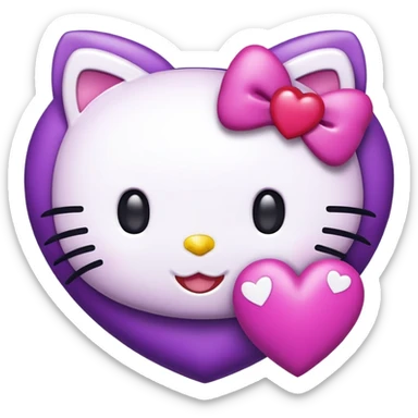 Hello kitty corazón lila  sticker
