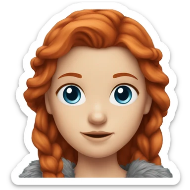 redhead girl Viking blue eyes sticker