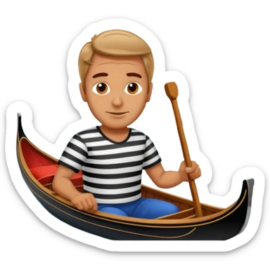 venice gondola driving italian man sticker