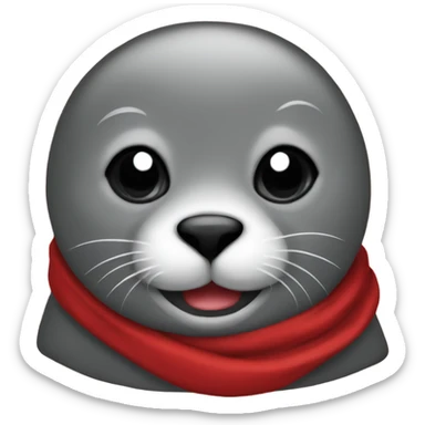 seal with red scarf sticker